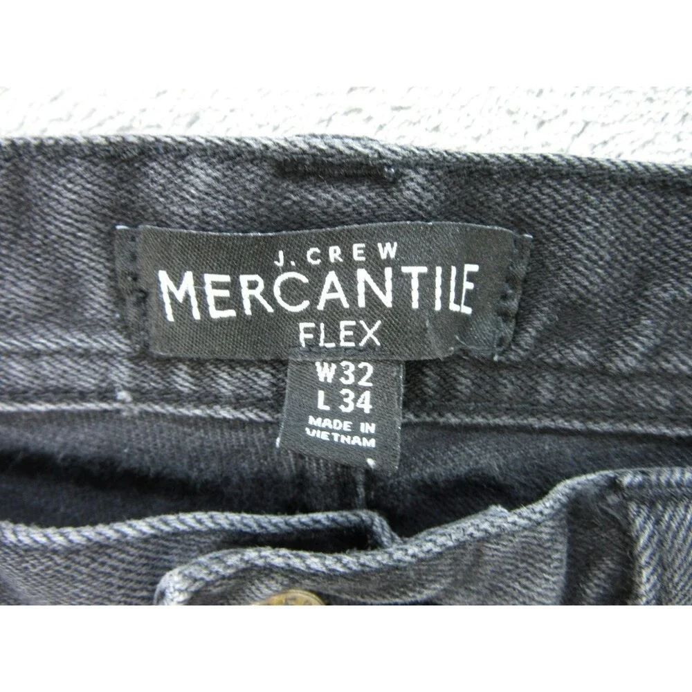 J. Crew Mercantile Flex Jeans Men's 32x34 (Actual 31x32) Black Straight Leg